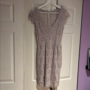 Dusty Mauve Aritzia Lace Dress with Cap Sleeves